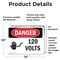 Signmission 120 Volts Danger Sign, Vinyl Decal, 14in W x 10in L, 2PK OS-2PACK-DS-D-1014-L-1003 - alternate 7